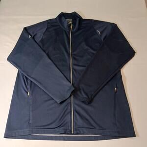 Adidas Climalite Men's Blue Full Zip Pockets Long Sleeve Shirt Size Large L